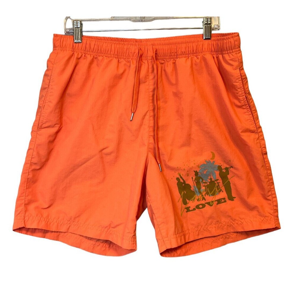 Playboy by Pacsun Swim Trunk Short Orange Mens Large